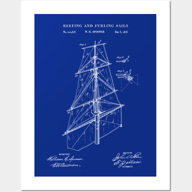 Sailing Ship Sail Patent 1878 Wall Art by MadebyDesign